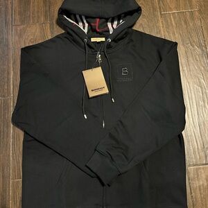 Burberry Black Zip-Up Hoodie